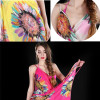 Sexy Women Chiffon Flower Scarf Bikini Cover Up Beach Swimwear sun-proof Dress HAHA