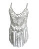DreamCatcher -  Women Crochet Lace Bathing Suit Hollow Out Bikini Cover Up Swimwear Beach Dress, Black