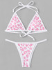 Pink Leopard - Self Tie Top With Tanga Bikini