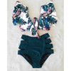 Double Shoulder Ruffle Bikini Set