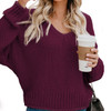 Women's Loose Knit V-Neck Sweater