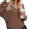 Women's Loose Knit V-Neck Sweater