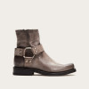 Ladies Retro Square Toe Buckle Zipper Ankle Boots