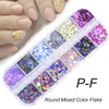 Full Beauty 12 Grids/Sets Nail Glitter Sequin Mixed Mirror