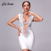 2020 New Autumn High Quality White Black Sleeveless Deep V-neck Sequins Hollow Bandage Dress Nightclub Party Christmas Dress 2020 New Autumn High Quality White Black Sleeveless Deep V-neck Sequins Hollow Bandage Dress Nightclub Party Christmas Dress