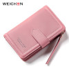 WEICHEN  New Designer Notebook Small Women Wallet Lady Clutch Wallets Coin Purse Credit Card Holder Purse Girl Carteira Feminina