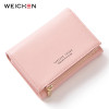 WEICHEN New Trifold Ladies Wallet With Zipper Coin Bag Card Holder Brand Designer Green Women Wallets Fashion Female Short Purse