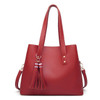 FUNMARDI Tassel Designer Large Ladies Handbags PU Leather Women Bag Simple Female Shoulder Bags Crossbody Fashion Tote WLHB2028