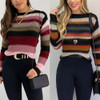 2020 New Autumn Winter Striped Pullover Women Sweater O-Neck Slim Long Sleeve Knitted Fashion Woman Sweaters Tops Femme Jumper 2020 New Autumn Winter Striped Pullover Women Sweater O-Neck Slim Long Sleeve Knitted Fashion Woman Sweaters Tops Femme Jumper