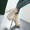 Women Platform Boots Fashion Fringe Ankle Boots Square High Heels Zipper Autumn Winter Ladies Shoes Plus Size 43 2018 New