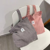 Canvas Corduroy Shoulder Shopping Bags for Women shopper daily Handbag Female Environmental Storage Reusable Foldable Totes Bags
