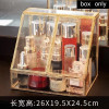 Transparent Drawer Makeup Organizer Glass Desktop finishing Skin Care Shelf Tissue Jewellery Necklace Ring Storage Box