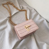 Mini Square Flip bag 2020 Summer New Quality PU Leather Women's Designer Handbag Stone pattern Lock Chain Shoulder Messenger Bag