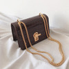 Mini Square Flip bag 2020 Summer New Quality PU Leather Women's Designer Handbag Stone pattern Lock Chain Shoulder Messenger Bag