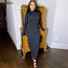 Nibber Casual Sxey Backless Hollow Solid Skinny Dresses Women 2020 Autumn fashion O-Neck Stretch Slim Soft Bodycon Dress Mujer