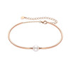 Thaya New arrival Pearl Bracelet Copper Plated 18K Hand made Pearl Rose Gold Bangle Thin Chain Dainty Bangles for women Fashion
