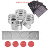 LMETJMA Magnetic Spice Jars With Wall Mounted Rack Stainless Steel Spice Tins Spice Seasoning Containers With Spice Label KC0305 LMETJMA Magnetic Spice Jars With Wall Mounted Rack Stainless Steel Spice Tins Spice Seasoning Containers With Spice Label KC0305