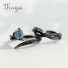 Thaya Rose Thorns s925 Silver Rings Blue Crystal Rose Flower Vintage Plant Valentine's Gift for Women Knot Black Fine Jewelry