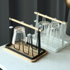 Wrought Iron Drain Cup Holder 6 Hooks Glass Cup Storage Rack Living Room Cups Organizer Shelf Kitchen Tools Home Accessories