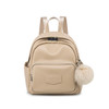 Backpack for women 2020 new fashion High Quality For Girl Ladies Backpack khaki pu leather backpack Free fox fur ball pendant