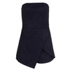 MIOFAR Fashion Strapless Strap  Sexy Strapless Solid Color Jumpsuit Back Zipper Irregular Slim Jumpsuits Short Playsuit Elegant