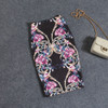 Women Vintage Skirts Flower Printing High Waist Bodycon Slim Midi Split Sexy Pencil Female Falda 24 Patterns SP524