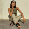 InstaHot Elegant Women Pant High Waist Black Split Slim Autumn Office Lady Casual Trouser 2020 Fashion Flare Slit Pant Black