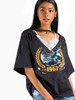 "Beyond" distressed v neck tshirt