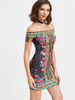 Sexy "bimi" off the shoulder mini bodycon dress