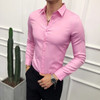 Long Sleeve Solid Formal Business Shirt Slim Fit
