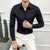 Long Sleeve Solid Formal Business Shirt Slim Fit