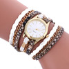 women quartz bohemian style weave leather bracelets wrest watches
