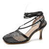 Mesh Lace-up Heels