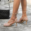 Mesh Lace-up Heels