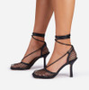 Mesh Lace-up Heels