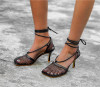 Mesh Lace-up Heels
