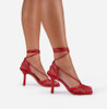 Mesh Lace-up Heels
