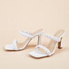 Quilted Square Toe Sandals