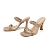 Quilted Square Toe Sandals
