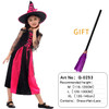 Halloween Witch Costume with broom For Girls Role Play Cosplay Performance Dance Show Costumes For Kids Vampire Witch Dress up
