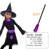Halloween Witch Costume with broom For Girls Role Play Cosplay Performance Dance Show Costumes For Kids Vampire Witch Dress up