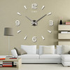 Large Wall Clock Quartz 3D DIY Big Decorative Kitchen Clocks Acrylic Mirror Stickers Oversize Wall Clock Home Letter Home Decor