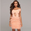 Ocstrade 2020 Sexy Off the Shoulder Bandage Dress Elegant Women Feathers Bandages Dress Bodycon Celebrity Evening Party Dress