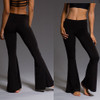 NEW Fashion Flare Pants Women High Elastic Waist Bell-Bottom Long Trousers Skinny Casual Solid Dance Skinny Pants Freeship брюки