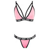 Fashion Letter Patchwork Transparent Bra