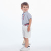 Tem Doger Little Boys Summer Outfits Stripe Short Sleeve Shirts + White Shorts 2 Piece