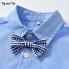 Baby Boys Formal Clothing Set Bow Tie Long Sleeve Shirt +Suspenders Pants
