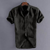 Summer Casual Shirts for Men Short Sleeve Linen cotton Shirt Masculina Camisa Slim Fit Male Blouse Homme Chemise Plus Size Men