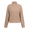 Khaki Turtleneck Women Sweater Autumn Winter Long Sleeve  Loose  Femme