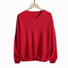 Warm Sweaters And Pullovers Long Sleeve Soft V-neck Ladies Knitted Sweater Women's Jumpers Autumn Winter